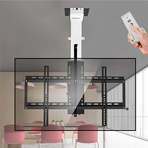 Support de plafond motorisé avec télécommande, support TV suspendu, élévateur TV électrique et réglage de la mémoire, pour téléviseurs de 32 à 75 jusqu'à 50 kg