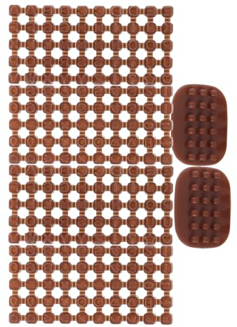 Alphabetstempel für Kekse mit Englischen Großbuchstaben und Symbolen | 2 Satz Braune Kunststoffformen, Glatte Oberfläche, für Fondantkuchen, Kleine Kekse, Shower