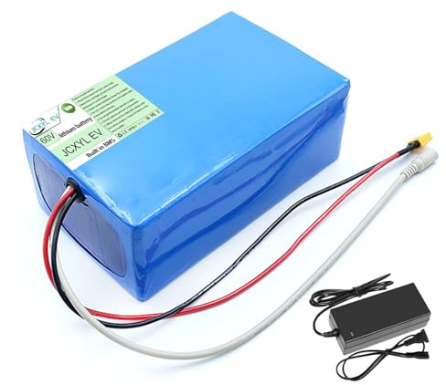 JCXYL EV Batteria Ricaricabile al Litio per Moto elettrica, Scooter e Moto, 60V 12Ah 15Ah 18Ah 21Ah 25Ah 27Ah 30Ah 33Ah 40Ah 50Ah,60v,40Ah