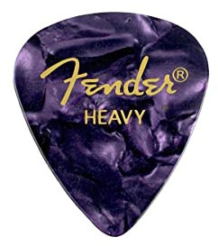 Fender Premium Celluloid 351 Shape Plektren, Heavy, Violett Moto, 12er-Pack