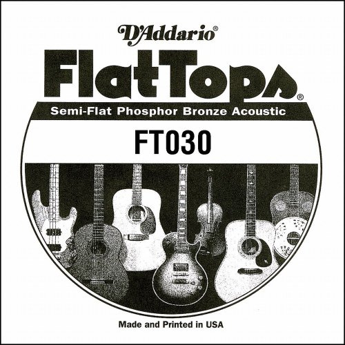 D'Addario .030 Semi-Flat Phosphor Bronze Single String for Acoustic Guitar