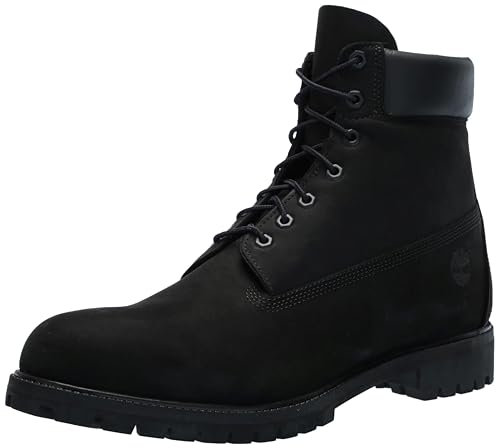 Timberland 6 in Premium Waterproof (Wide Fit) - Stivali Classici Uomo, Nero (Black Nubuck), 46 EU