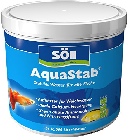 Söll 80831 AquaStab Wasserstabilisator, 500 g - Effektiver Wasseraufbereiter für Aquarien/reguliert pH-Wert und Karbonathärte für messbar besseres Aquarienwasser/Soforthilfe bei Fischvergiftungen