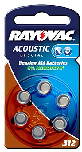 Varta Rayovac Lot de 6 Piles S. 312 pour audioprothèses (PR41)