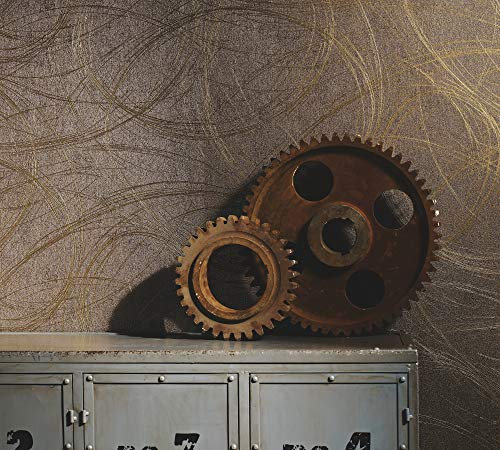 marburg Tapete Gold Braun Grafisch Ovale Vliestapete Linien Geschwungen Wohnzimmer Colani Visions Made in Germany 10,05m X 0,70m 53323