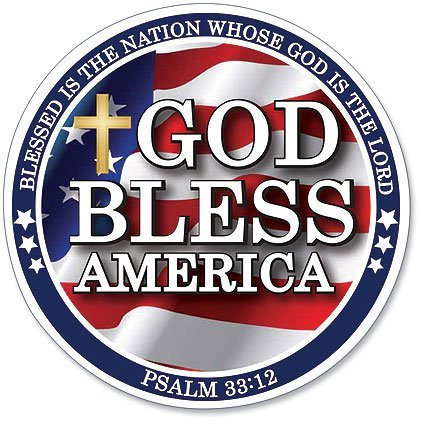 Gott Bless America Psalm 33:12 Schrift Blessed is the Nation Whose God is the Lord 15,2 cm rund flexibel Auto Magnet Aufkleber religiöses Geschenk