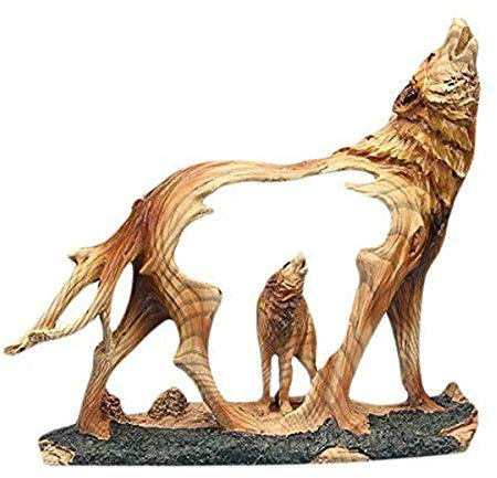 unison gifts Un Loup Hurlant dans la Nature comme Figurine Sculpture scène Buste, 7.5 h