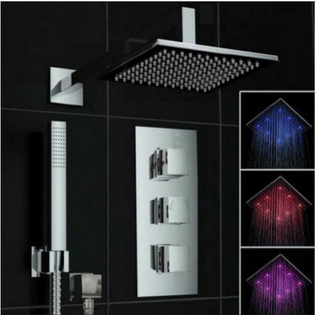 Gowe nascosto LED pioggia miscelatore doccia rubinetto cromato doccia doccetta 40,6 cm