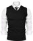 iClosam Pull à sans Manche Homme Col V Tricot Gilet Homme (sans Chemise) - Noir - L