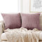 Deconovo Kissenbezug Kordsamt Zierkissenbezug Dekorativen Kissenhüllen Weiches Massiv Kissen für Sofa Couch Schlafzimmer, 65x65 cm, Rosa Lila, 2er Set