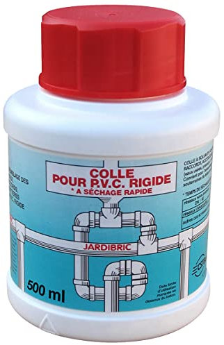 Jardibric - Pot de Colle PVC à Solvants pour Assemblage de Tuyauteries - Facilitez l'Installation et l'Étanchéité de vos Conduites avec cette Colle Spécialement Conçue (500 ml).