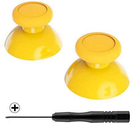 eXtremeRate Joystick pour Manette Switch Pro, Stick Analogique 3D de Remplacement pour Nintendo Switch Pro Manette, Thumbstick 3D Customisé pour Manette Switch Pro, Jaune & Jaune