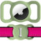 Hundehalsband Halter für AirTag, Air Tag Hund GPS Hülle, Silikon Anti-Lost Haustier Tracker Halsband Wasserdicht Anhänger und Leicht, Kompakte Größe, GPS Schutzhüllen Zubehör Heimtiertracker,Grün