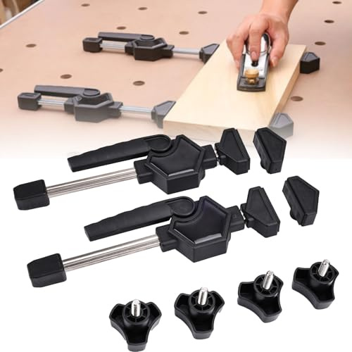 Singring Bench Dog Clamp, 20mm Bench Dog Hole Clamps Quick Release and Heavy Duty Workbench Clamps with 170lbs, Adjustable Bench Clamps for Woodworking, Assembling, Gluing (20mm)