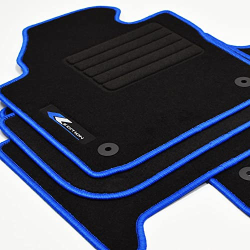 Mattenprofis Velours Logo Fußmatten geeignet für VW Touran I 1T ab Bj. 2003-2015 rund blau
