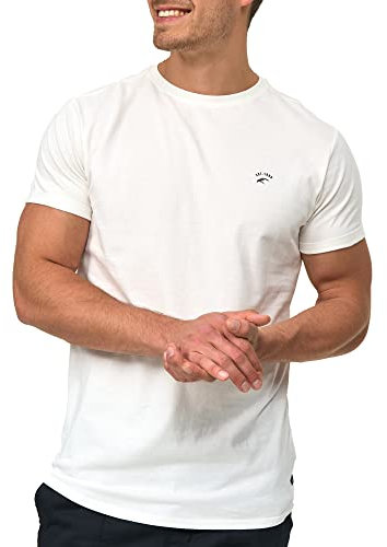 Indicode Herren Kloge T-Shirt mit Rundhals-Ausschnitt | Herrenshirt Sommershirt Offwhite, XL