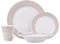 Maxwell & Williams II0114 Dinner-Set 16-tlg – Porzellanmit verziertem Rand – Zenith, Teller & Tassen, Beige, Geschenkbox