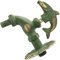 AERZETIX - C62138 - Wand-Spültischarmatur 1/2'' Delphin spülbeckenhahn mit antikem retro-dekorationsgriff - brunnen ornament badezimmer vintage gartenarmatur- aus altmessing grün
