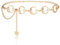 Geyoga Taillenkette Gürtel Körper Kette Damen Kettengürtel Mehrere Mond Sonne O Ring Kette Taillengürtel Gotische Hüftkette Vintage Schmuck für Jeans Kleider (Gold)