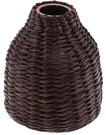 misppro Strohblumentopf, gewebt, Vase, Korb, Haus, Garten, Dekoration, grüne Pflanze