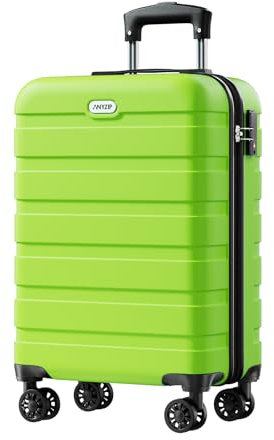 AnyZip Handgepäck Koffer Klein Koffer Leichtgewicht Reisekoffer Trolley PC ABS, Koffer mit TSA-Schloss und 4 Rollen (M, ApfelGrün)