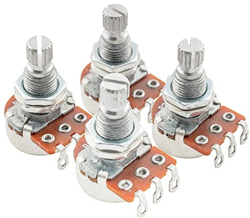 Alpha B250K Mini Pots Metric Split Standard Shaft 9.5mm Linear Taper Potentiometers for Electric Guitar Bass (Set of 4)