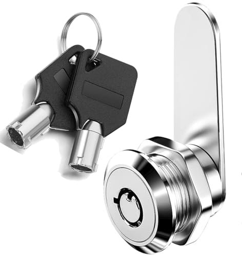 ZiYuya 20mm Cerradura tubular de leva con llave igual, cerradura de buzón de cartas, cerradura de armario, cerradura de cajón, cerradura de buzón de correo, cerradura de tocador