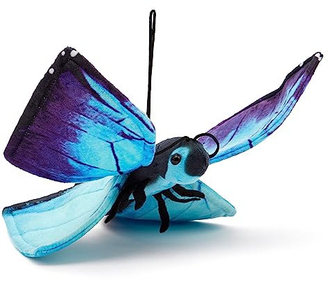 Zappi100% recyceltes Plüsch-Blauer Morpho Schmetterling Spielzeug (28,5cm Breite) Gestopftes, weiches, kuscheliges, umweltfreundliches Tiersammlung für das Neugeborene Kind, erstes Kind, (PLUBMORBUT)