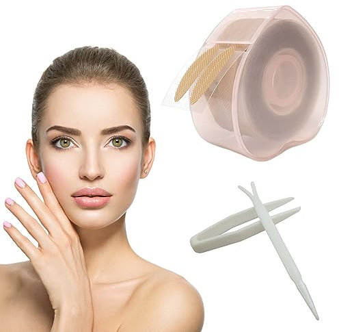 Adesivi a Doppia Palpebra,600 Pezzi Double Eyelid Tape,Strisce Adesivi per Palpebre Cadenti,Invisibile Nastro a Doppia Palpebra,Nastro Adesivo per Palpebre,Occhi Autoadesivi Fibra (L)
