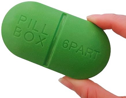 2 stück Kapsel Typ Tragbare Wöchentliche Pille Box Candy Farbe sechs Fächer Versiegelte Reise Pille Box Halten Vitamine/Fischöl/Ergänzungen/Meds/Tablet-Grün