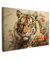 MuchoWow© Leinwand Bilder Klein 30x20 cm Mini Wanddeko Wohnzimmer Aesthetic Room Decor Deko Zimmer Wandbilder Modern Fotogeschenke Vintage - Tiger - Blumen - Tiere - Weiß
