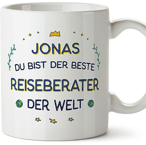 Mugffins Tassen Personalisierten für REISEBERATER Mann - Auf Deutsch - Beste der Welt - 11 oz / 330 ml - Individuell Anpassbar Geschenk Mitarbeiter