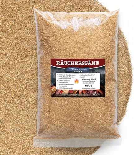 Terra Discount Räuchermehl aus Buche 500g, 2Kg, 5Kg oder 15 Kg - 0,4-1,0mm - zum smoken, räuchern/kalträuchern von Fleisch, Fisch, Gemüse geeignet - Buchenholz mit klassischem Aroma (500g)