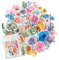 HNTR® Flower Stickers | 50 Scrapbook Stickers Aesthetic | Waterproof Craft Flowers for Journals, Bottles, Laptops & DIY Projects