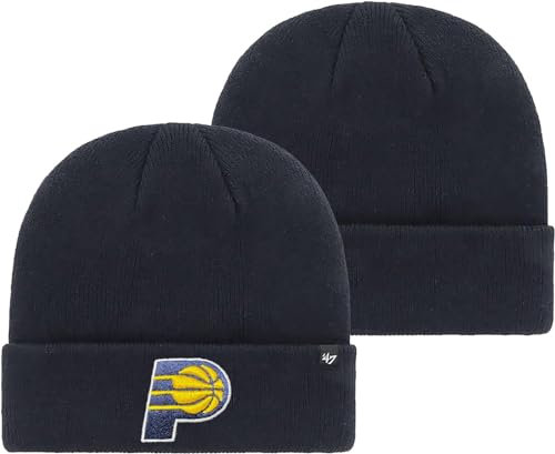 '47 NBA Unisex-Erwachsene Primary Logo Cuffed Knit Primary Logo Team Color Beanie Hat Cold Weather Hut, One Size, Indiana Pacers Navy, Einheitsgr��e