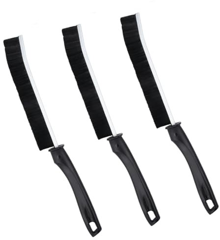 HUMOKI Cepillo Limpieza Hogar, 3 PCS Cepillo de Limpieza Multifuncional, Cepillo Limpiador Cerdas Duras, Cepillo Limpiador de Grietas, Cepillo de Limpieza Estrecho, para Ventanas Puerta Ranura de Riel