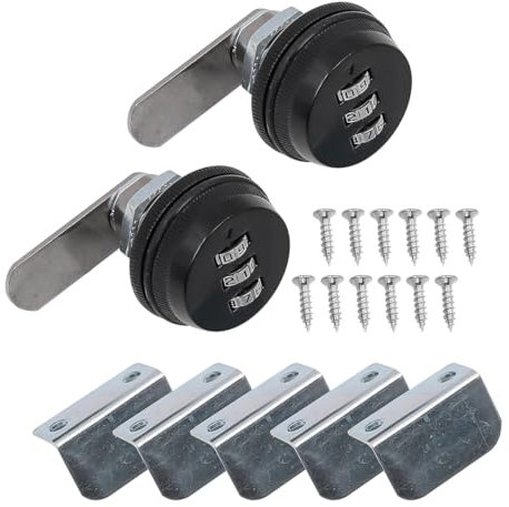 2 Pack ZONADAH Combination Cam Lock Password Coded Cabinet Drawer Lock 20mm Security Locks 3-Digit Password Security Padlock for Office Drawer Cabinet Toolbox Black