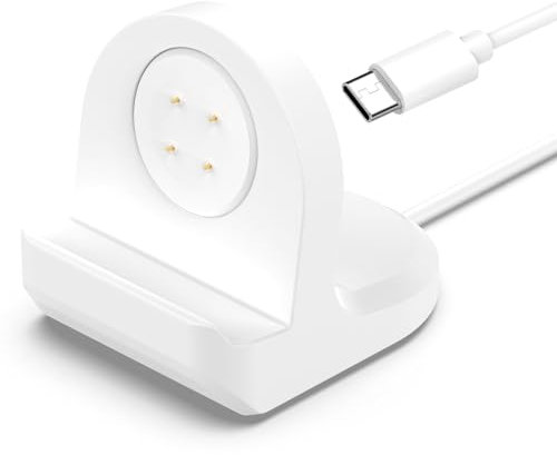 Ladestation Kompatibel für Google Watch Pixel 2/Pixel Watch 3 Ladegerät, 3.3ft Kabel Type C Ersatzkabel für Fitbit Versa 4/Versa 3/Sense 2/Sense/Ace LTE Ladestation Smartwatch Zubehör (Weiß)