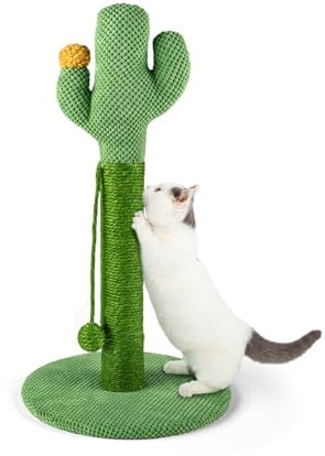 Mora Pets Kratzstamm für Katzen Kratzsäule Kaktus Kratzbaum Klein Kratz Kaktus für Katzen Cat Scratching Post Kratzkaktus Natürlicher Sisal Kratzstange Stabil 57.9 x 33 cm, Grün