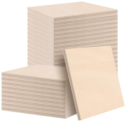 MAHIONG 30 PCS 10x10 cm Basswood Sheets, Unfinished Blank Wood Squares 6mm Thin Wooden Plywood Sheets, Wooden Cutouts for Crafts Engraving Laser Cutting