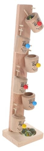 BESTonZON 1 Satz Flippertisch Kinderspielzeug Spielzeug für Kinder frühpädagogisches Angebot Kugelrollender Spielzeugtisch Spielzeuge Spielset aus Holz Intelligenztrainingsblock Clown Ball