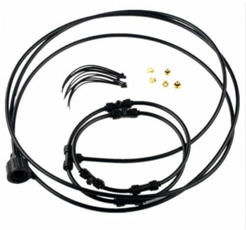 Srliya Nebelventilator-Set, Sprühring Standventilator, Wasservernebler Zum Kühlen der Außenterrasse, Nebelleitung, Metall-Nebeldüsen, Messing-Adapter, Passend Bodenventilatoren