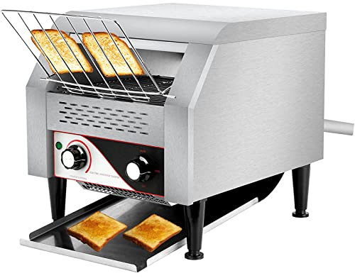Tostadora Transportadora Para Restaurante, Máquina Industrial De Servicio Pesado De Acero Inoxidable De 1300 W Con Bandeja Para Servir Extraíble, Para Restaurante, Pan Casero, Bagel, Comida Para El D