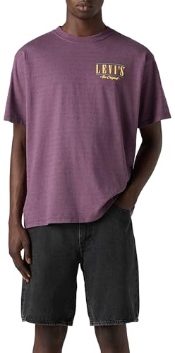 Levi's Men's Vintage Fit Graphic Tee T-Shirt, Serif Logo Grey/Viol, XL
