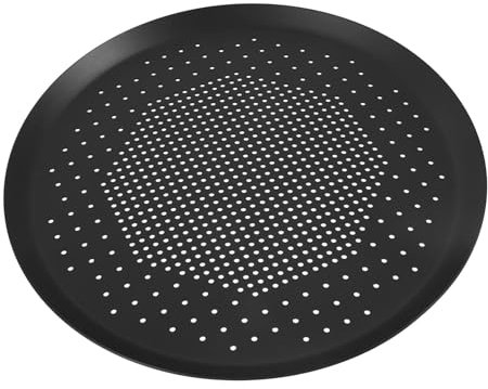 PRETYZOOM Thick Round Pizza Pan Perforated Baking Tray Heat Resistant Corrosion Resistant for Pizza Cake Household Kitchen Tool