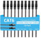 Cat6 Ethernet Cable 6 FT (10-Pack), Snagless Cat 6 Patch Cable, Upgraded Transparent Flexible PVC Jacket, OFC Oxygen-Free Copper, 1Gbps, Internet Network Cable, Cat6 Cables, UTP, Black Cable -10 Pack