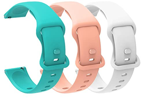 Lamshaw Compatible avec Y66 1,96 Pouces Smart Watch Bracelet pour Femme Homme,Bracelet de Montre en Silicone pour Zakotu/‎Cou cur/Jugeman Y66 1,96 Pouces Smart Watch. (Blanc+Rose+Vert)