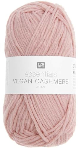 Rico Design Essentials Vegan Cashmere aran, Strickgarn 100% Polyamid, 50g (03 altrosa)