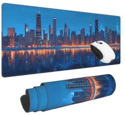 Mouse Mat City XXL Gaming Mouse Pad Landscape (1200*600*3 MM) Extended Large Mouse Mat Desk Pad, Stitched Edges Mousepad Desk Mat, Non Slip Rubber Base Desk Accessories, for Gaming Office Accessories