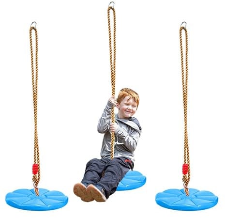 Aszaui Balancoire Exterieur, Balançoire en Corde d'escalade pour Enfants,Disque Siège de Balançoire, Capacité de Charge Jusqu'à 150 kg,avec Plateforme et Siège à Disque